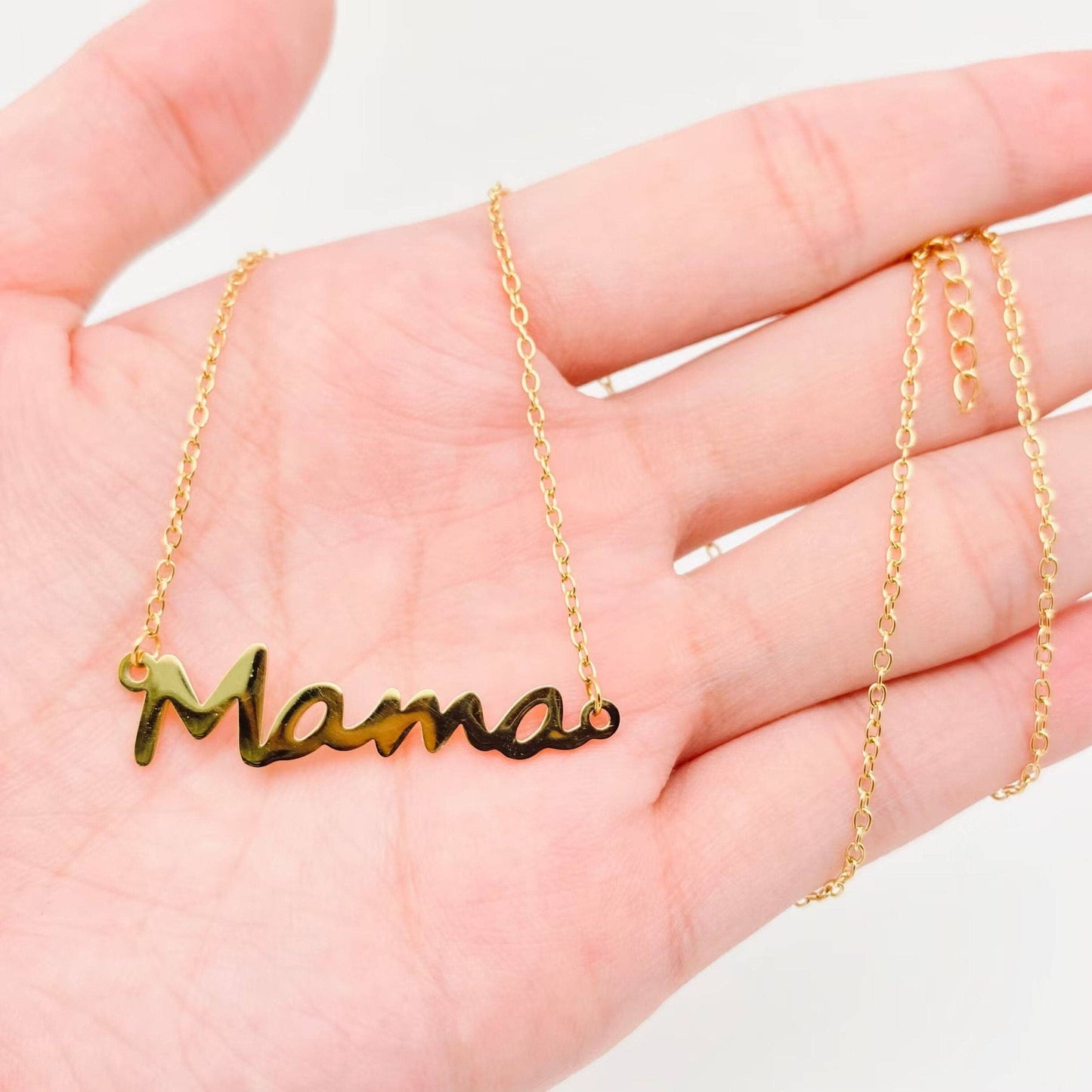 Mama Gold Plated Stainless Steel Necklace