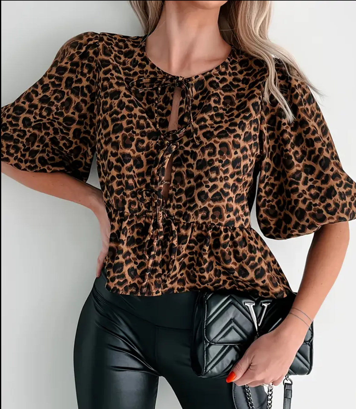 Leopard coquette top