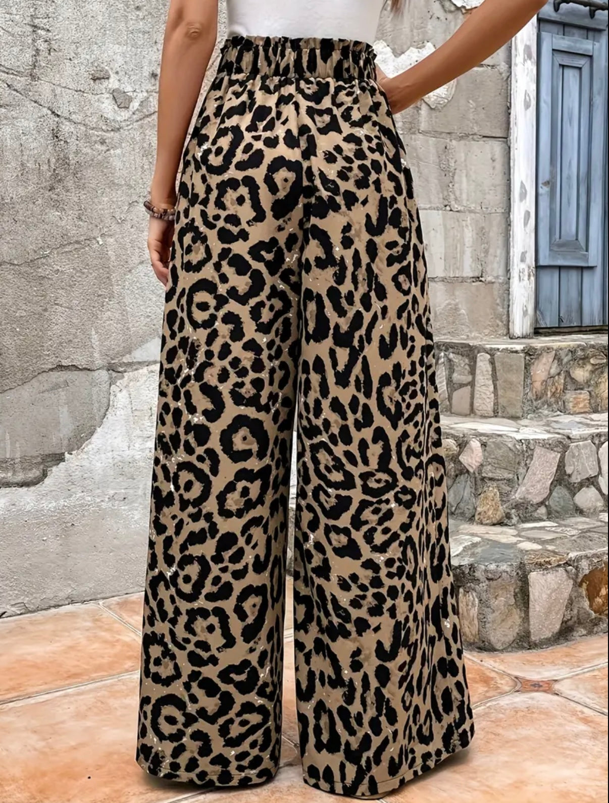Leopard Wide Leg Trousers