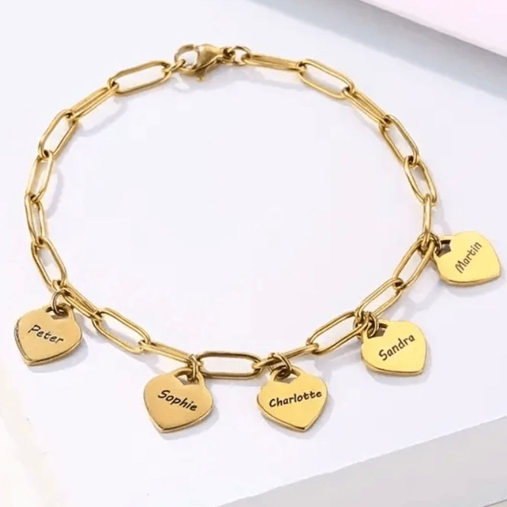 Custom Love You Charm Bracelet