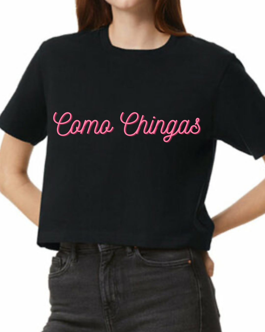 Como Chingas cropped tee (black)