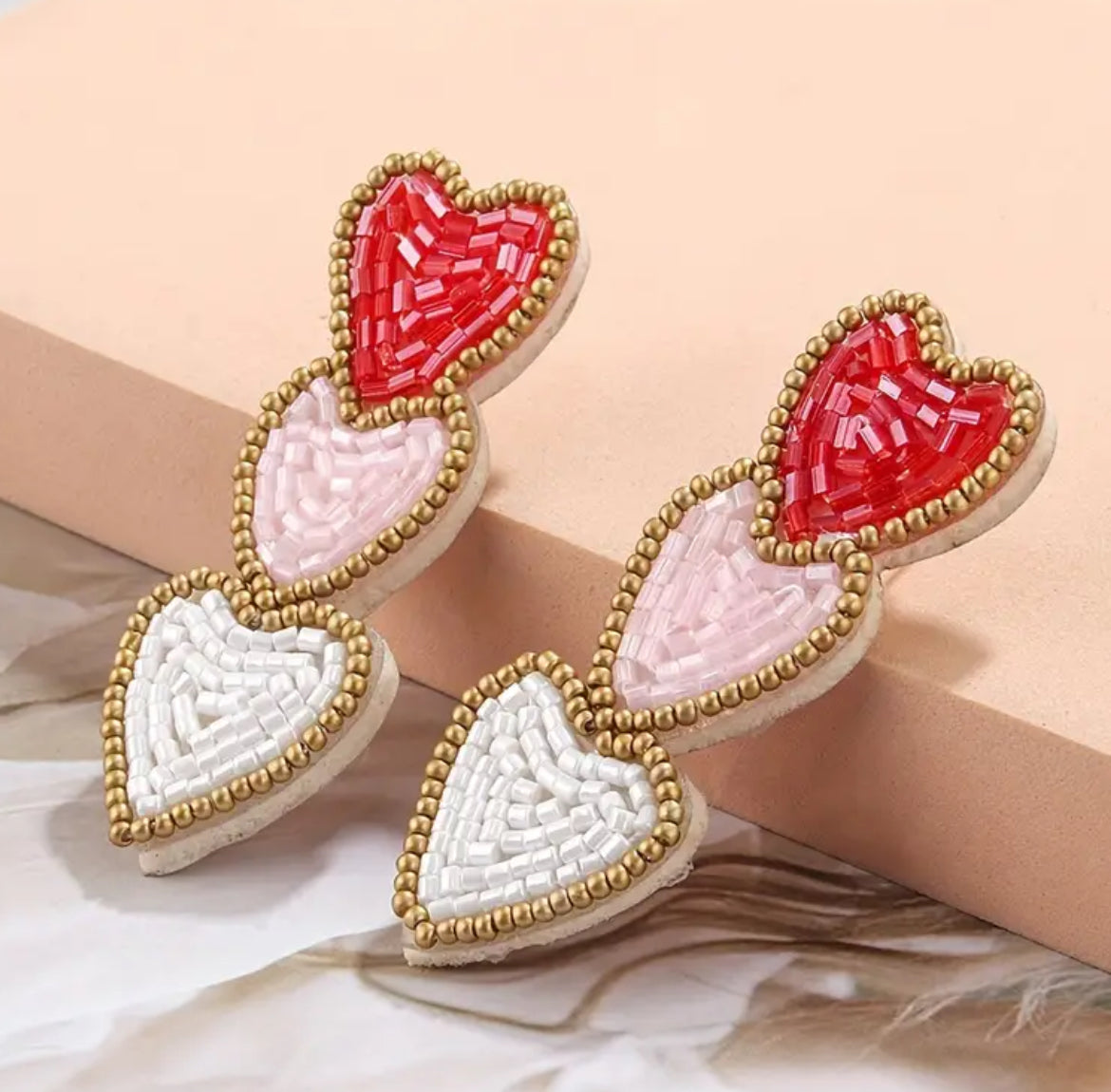 Triple Heart Earrings