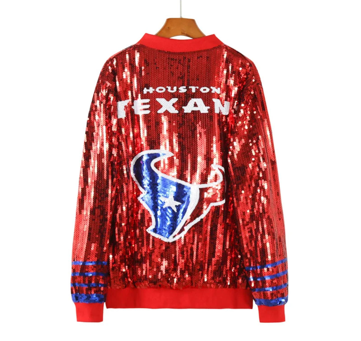 Texans sequin bomber jacket