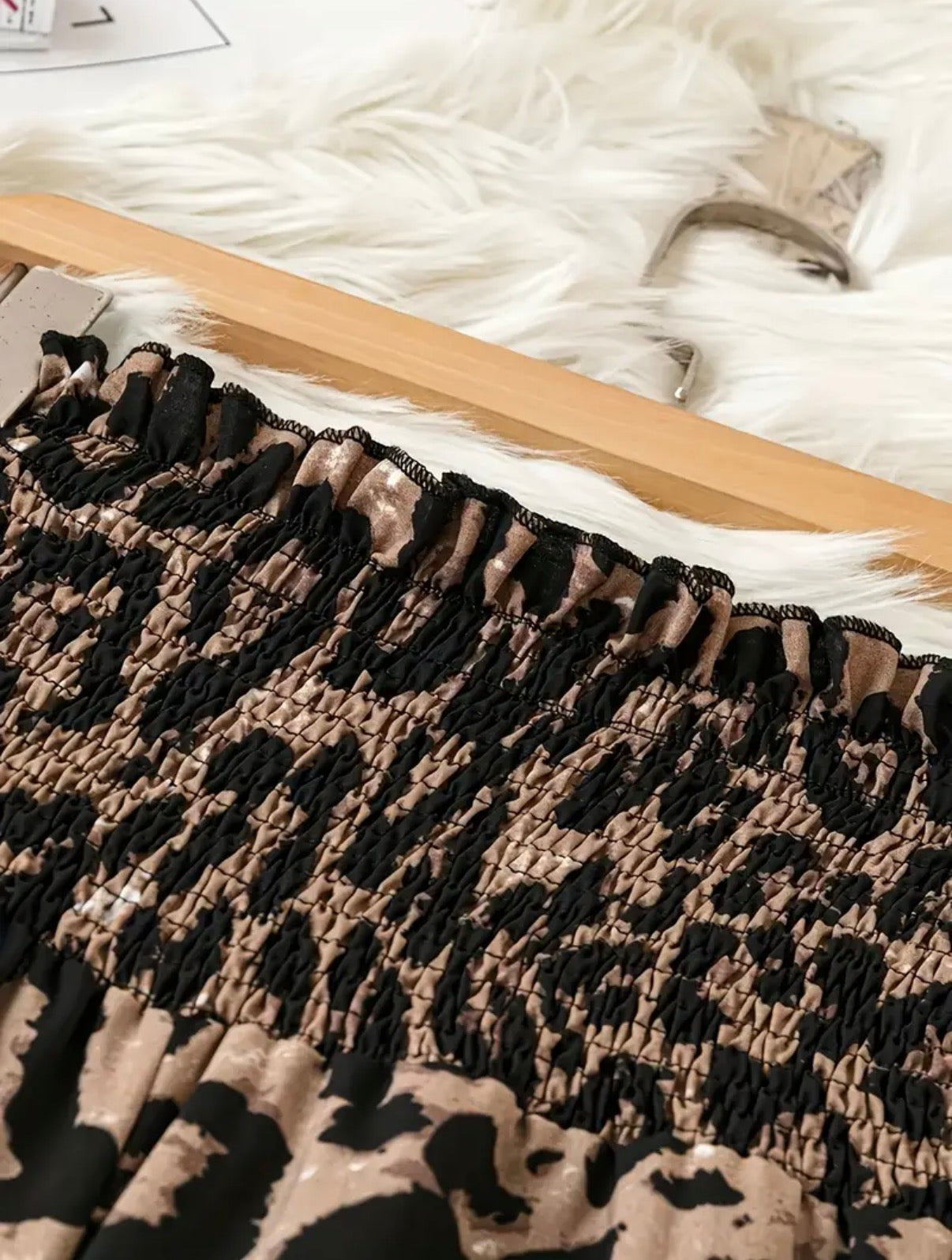 Leopard wide leg pants