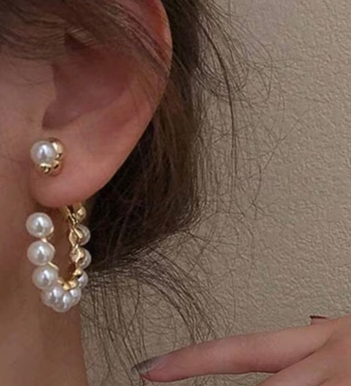 Chunky Pearl Hoops