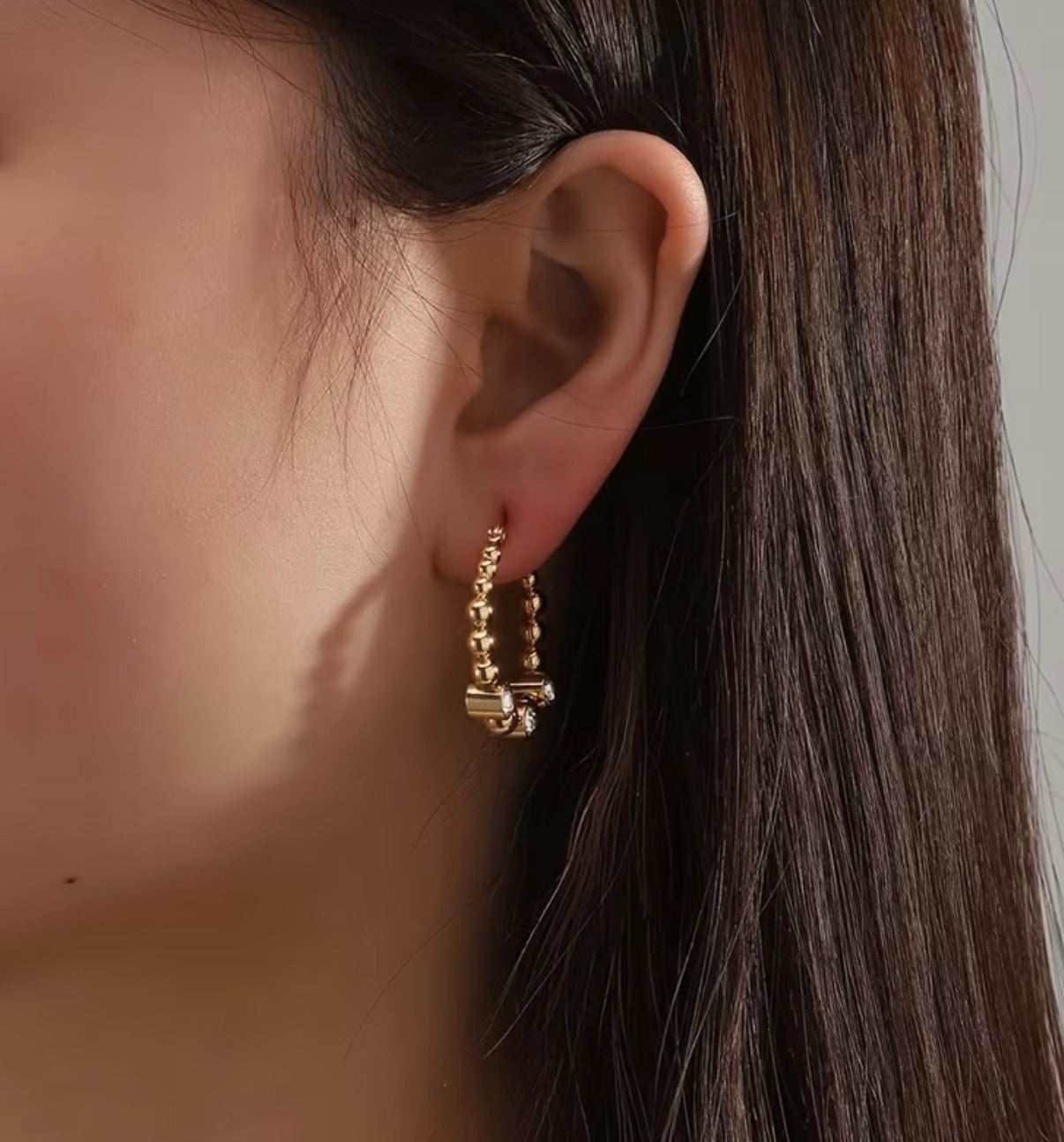 Crystal beaded hoops