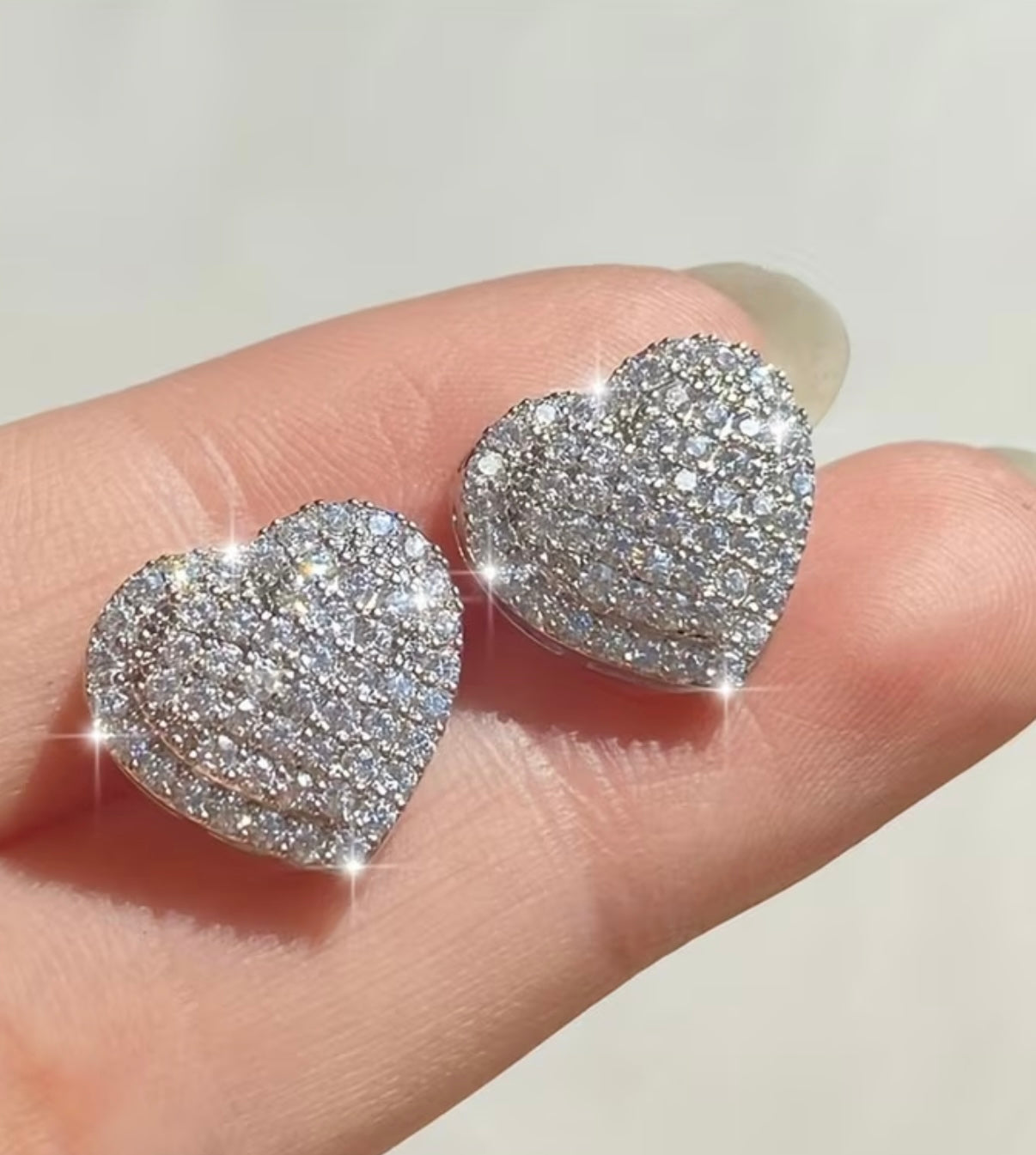 Diamond heart earrings