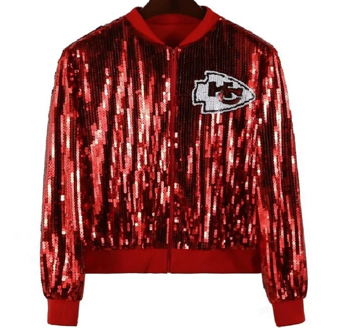 KC sequin bomber jacket