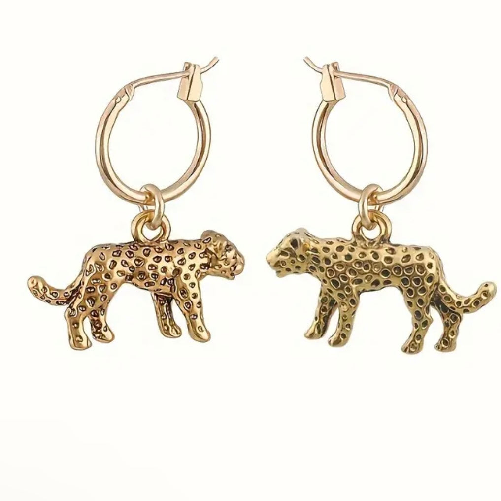 Leopard huggie earrings