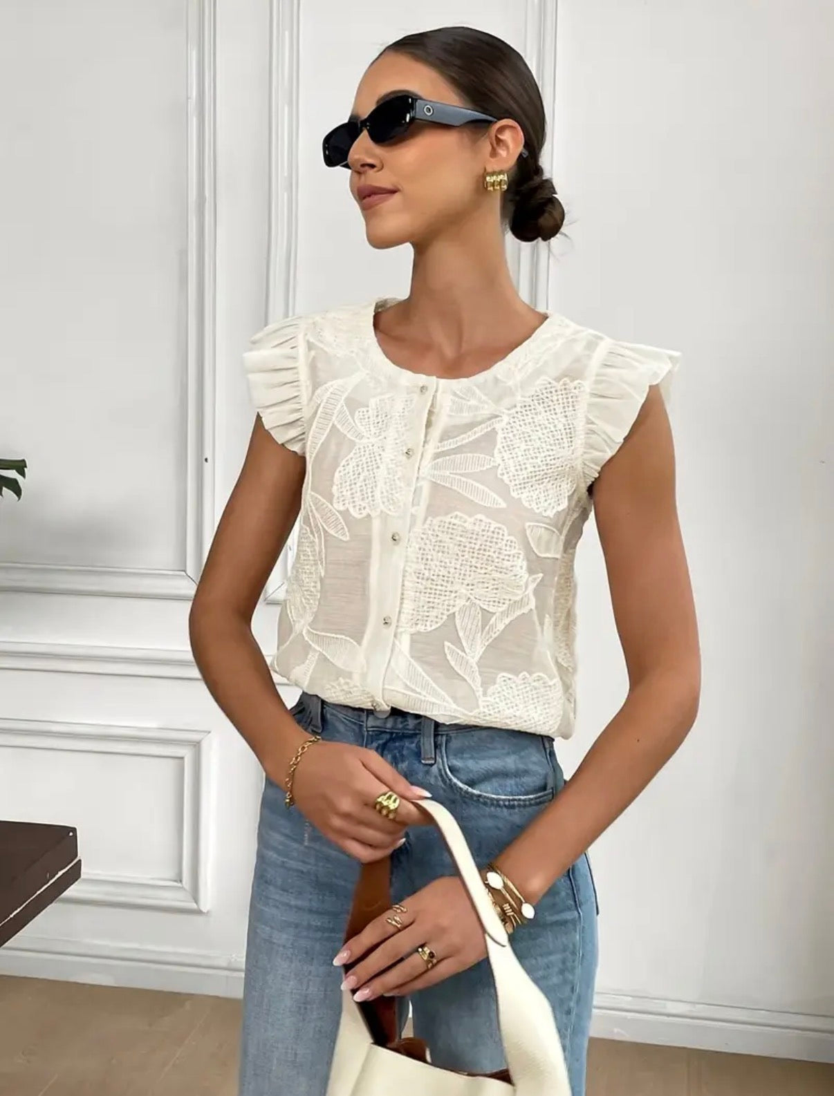 Flutter lace top