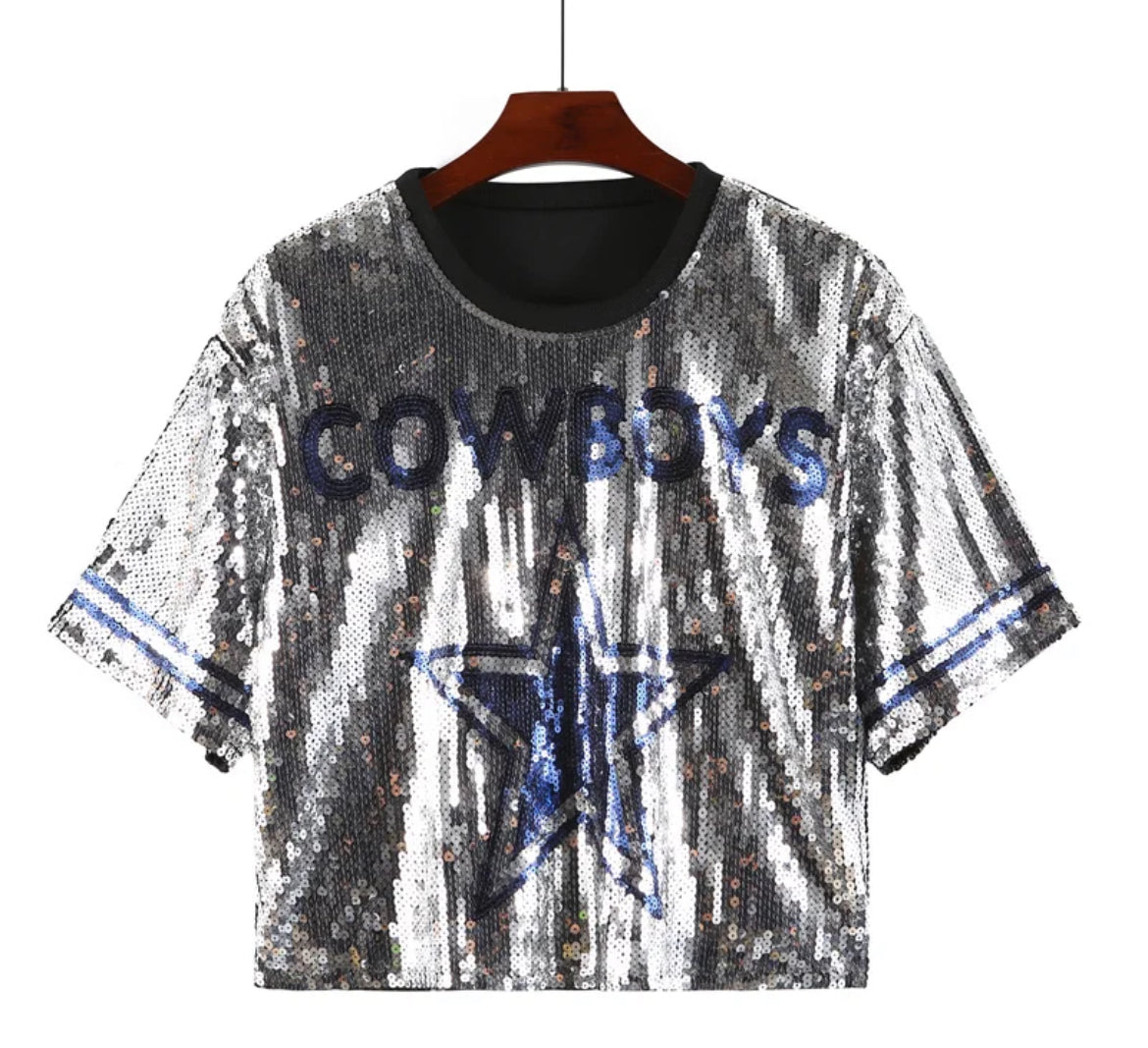 Boys Silver Sequin Top