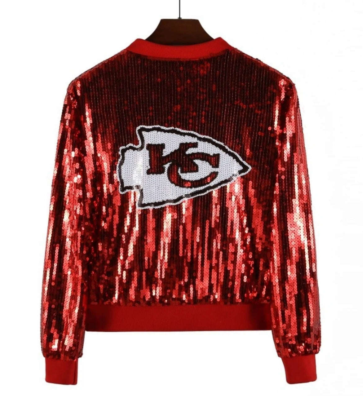 KC sequin bomber jacket