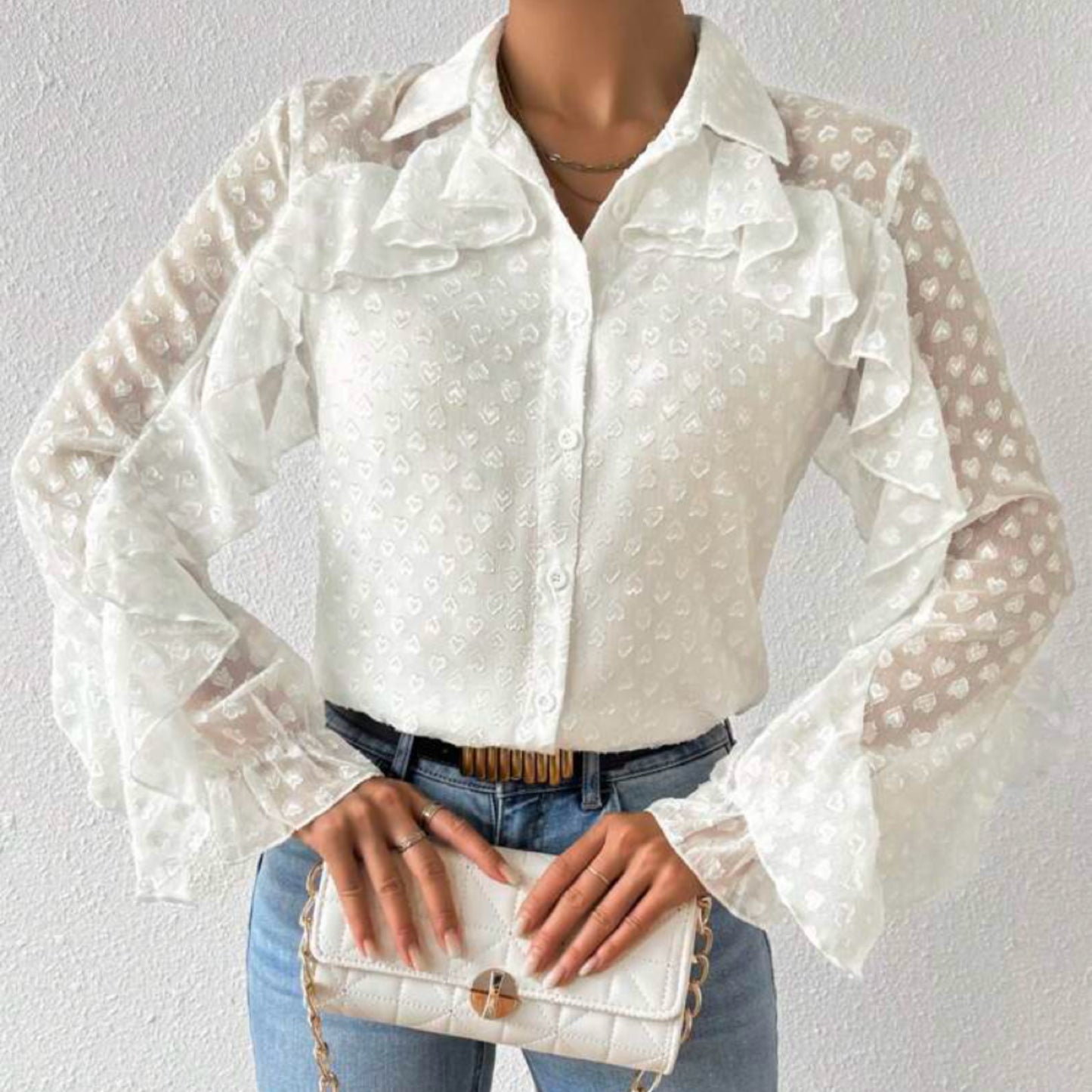 Ruffle my Heart Button up