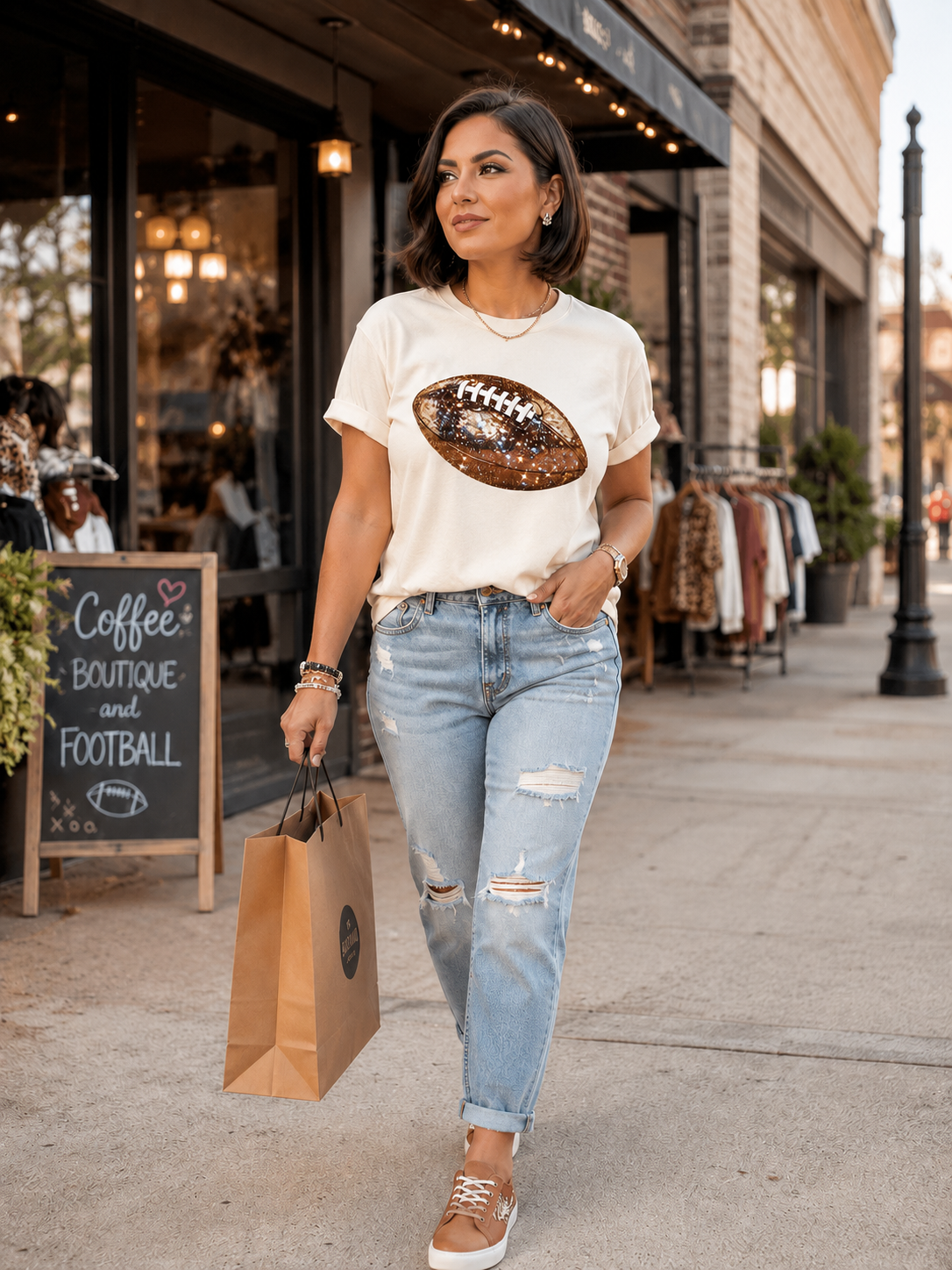 Sparkle Football Tee