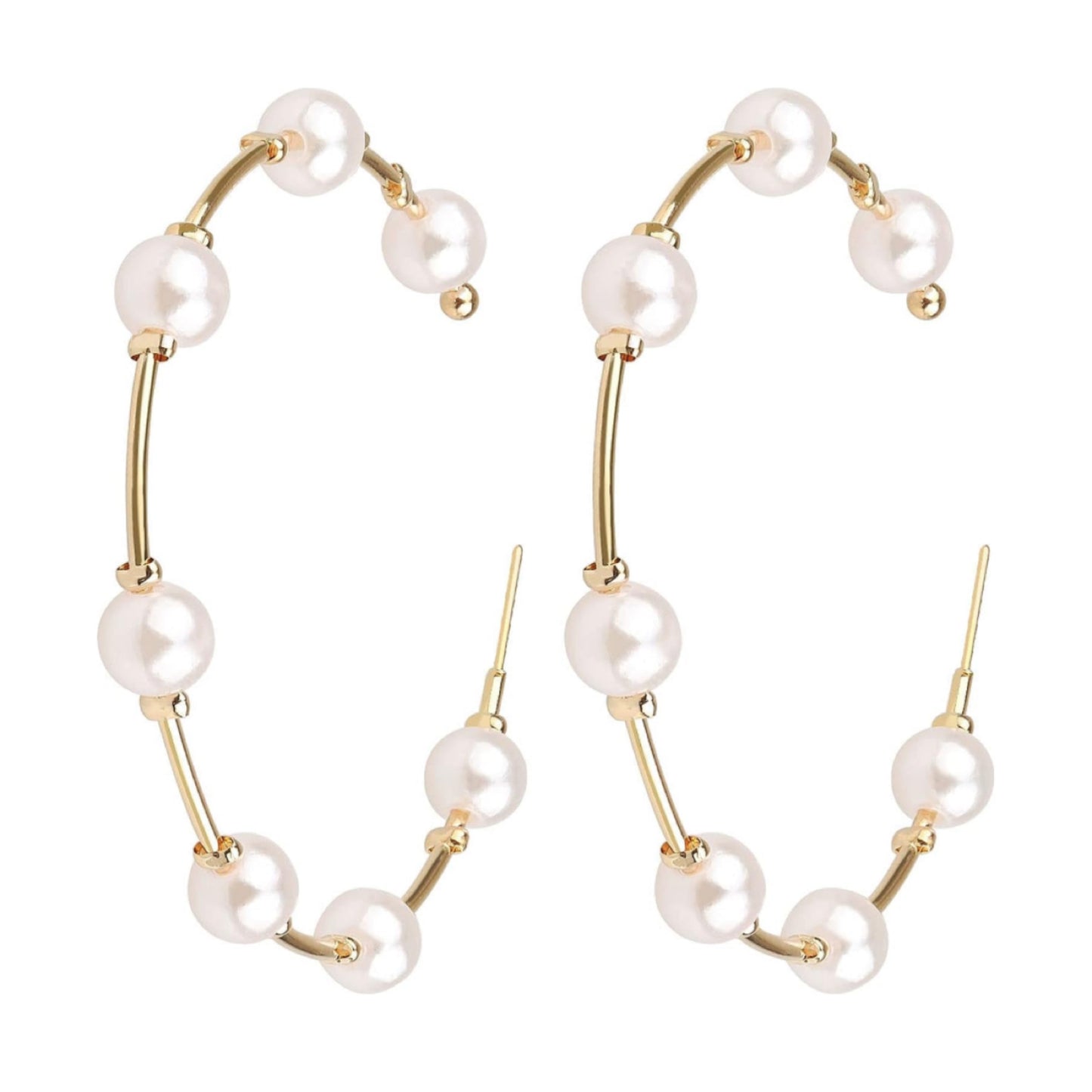 Midi Pearl Hoops