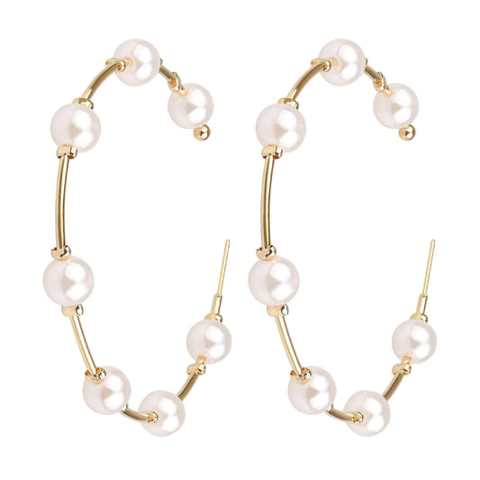 Midi Pearl Hoops