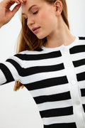 Striped Knit Button Down