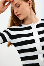 Striped Knit Button Down