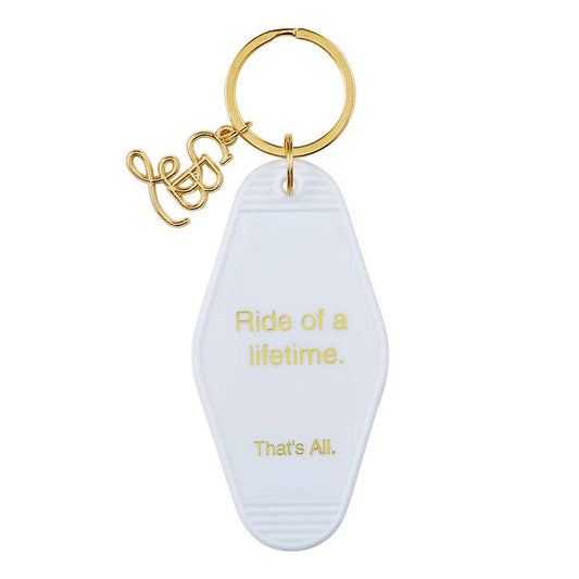 Motel Key Tag  Ride Of A Lifetime - White